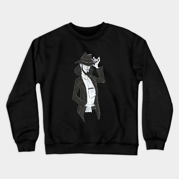 BlackAndWhite Jigen Crewneck Sweatshirt by giuliadrawsstuff